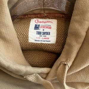SOLD Lot of 2 TODD SNYDER CHAMPION Large Sweatshirts Hoodies gold & grey